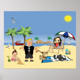 Poster Plage complètement folle