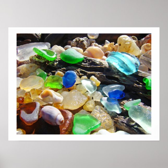 Poster Plage côtière SEA GLASS art Imprimantes SEAGLASS c (Devant)