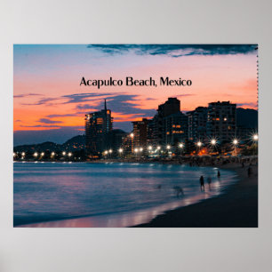Poster Plage d'Acapulco, Mexique