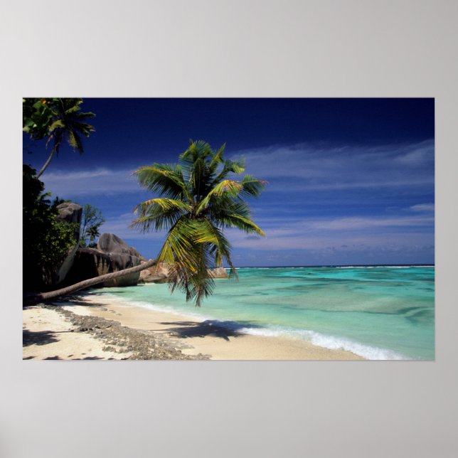 Poster Plage d'Anse Source d'Argent, La Digue (Devant)