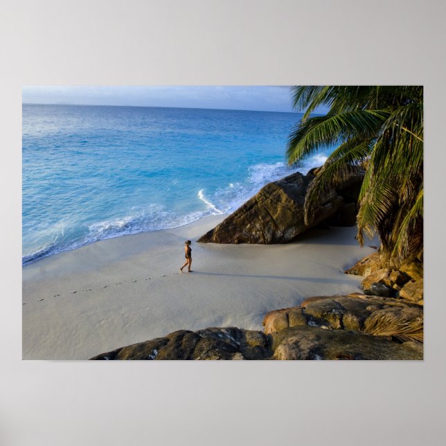 Poster Plage d'Ansi Victorin, île de Fregate (Devant)