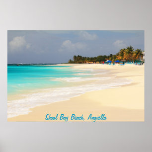 Poster Plage de baie de banc, Anguilla