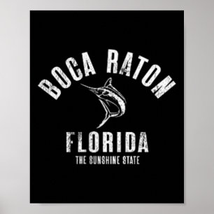 Poster Plage de Boca Raton Floride Rétro Vintage Fr