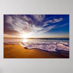 Poster Plage de Californie au coucher du soleil