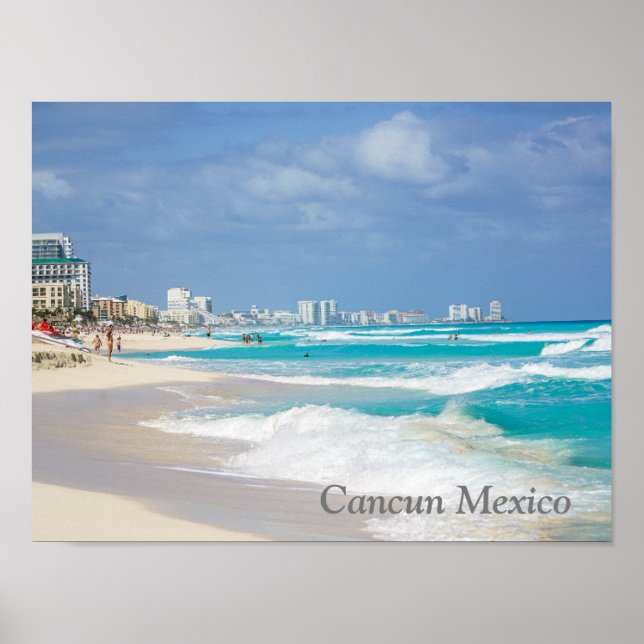 Poster Plage de Cancun Mexico (Devant)