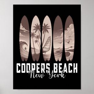 Poster Plage de Coopers New York Surfboard Hommes Femmes 