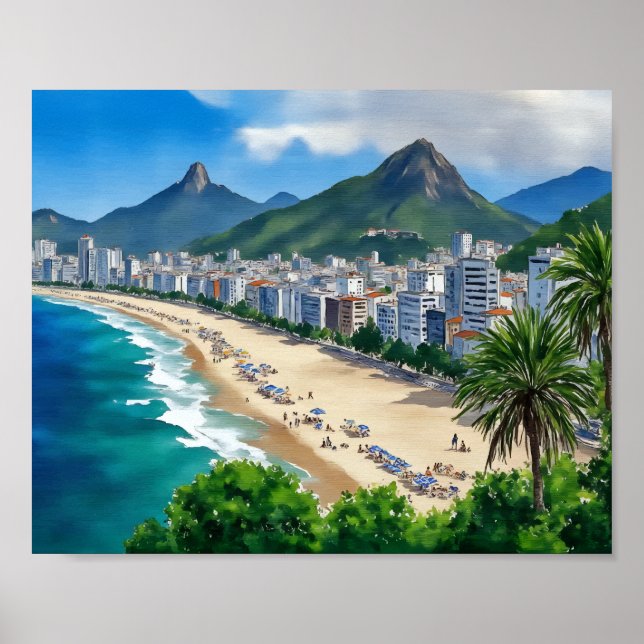 Poster Plage de Copacabana Rio Brazi (Devant)