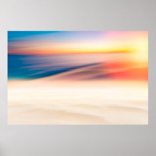 Poster Plage de coucher de soleil tropical de Blur avec s