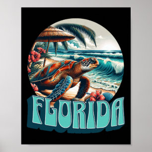 Poster Plage de Floride Surf Surf Océan Vintage Usa Flori