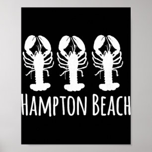 Poster Plage de Hampton New Hampshire Homard Nautilique C
