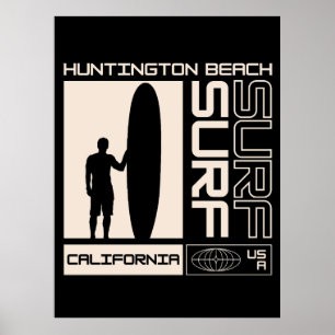 Poster Plage de Huntington Beach Californie États-Unis Su