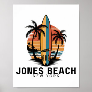 Poster Plage de Jones New York Surfant Surfeur _1
