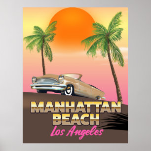 Poster Plage de Manhattan Los Angeles
