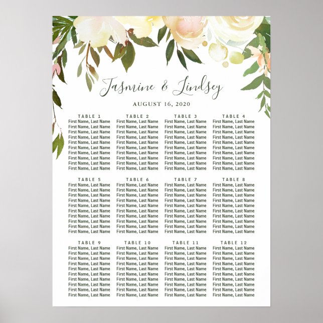 Poster Plage de Mariage de verdure rustique (Devant)