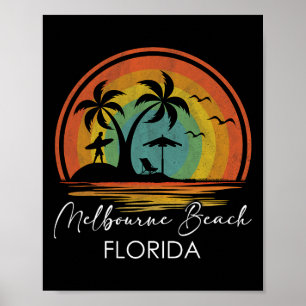 Poster Plage de Melbourne Floride Vacances d'été Tropical
