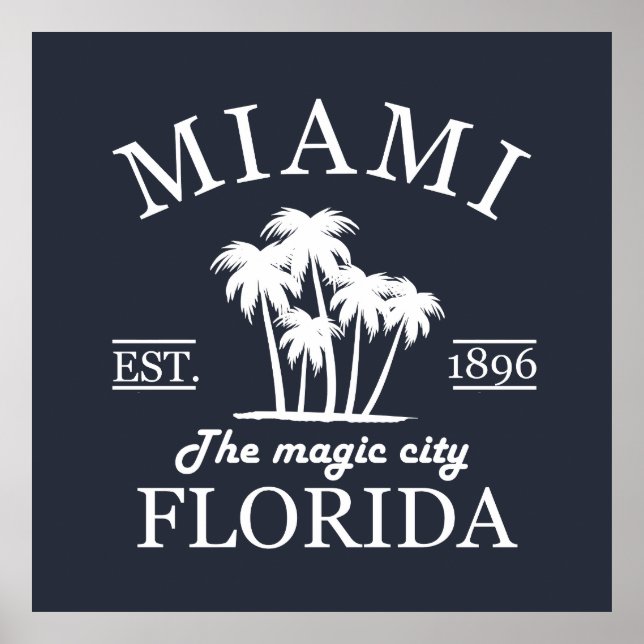 Poster Plage de Miami City en Floride (Devant)