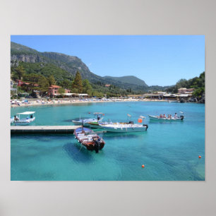 Poster Plage de Paleokastritsa, Corfou
