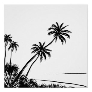 Poster Plage de Palmiers
