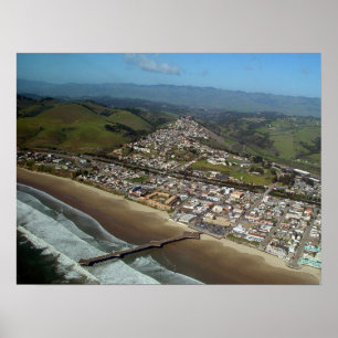 Poster Plage de Pismo, copie de vue aérienne de la