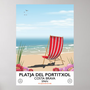 Poster Plage de Portitxol, Costa Brava, Espagne