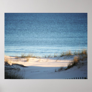 Poster Plage de sable avec Ocean Color 16x20