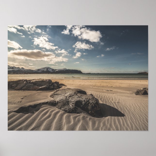 Poster Plage De Sable Lofoten (Devant)