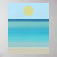 Plage de sable minimaliste d'océan Abstrait modern