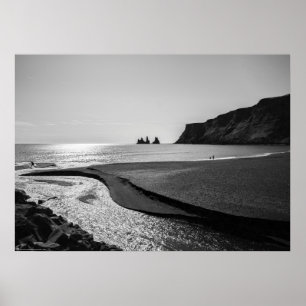 Poster Plage de sable noir, Reynisfjara - Islande