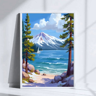 Poster Plage de Sand Harbor Lake Tahoe Peinture
