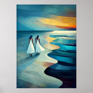 Poster Plage de Skagen - Chef-d'œuvre cubiste inspiré.