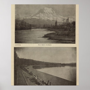 Poster Plage de Steilacoom Rainier