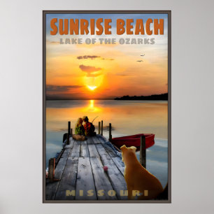 Poster Plage de Sunrise Lake des Ozarks Missouri Voyage