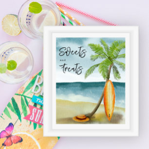 Poster Plage de surf - Friandises et douceurs