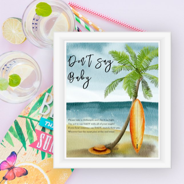 Poster Plage de surf - Ne dites pas bébé (Créateur téléchargé)