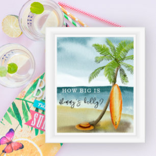 Poster Plage de surf - Quelle est la taille du ventre de 