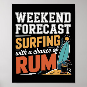 Poster Plage de Surfing Santa Vacances Plams Noël En Juil