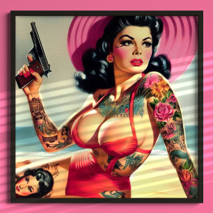 Poster Plage de tatouage