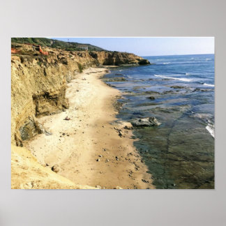 Poster Plage des ordures - Falaises de coucher de soleil
