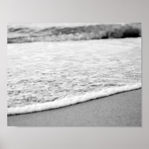 Poster Plage d'été noir et blanc