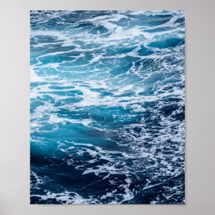 Poster Plage d'été Waves Blue Ocean