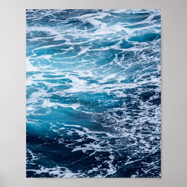 Poster Plage d'été Waves Blue Ocean (Devant)