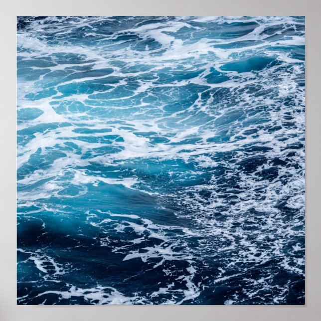 Poster Plage d'été Waves Blue Ocean (Devant)