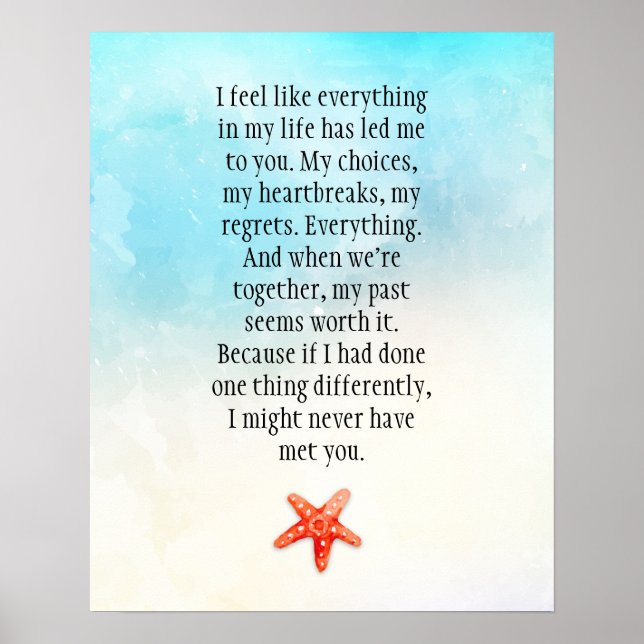 Poster Plage du devis de relation positive inspirationnel (Devant)