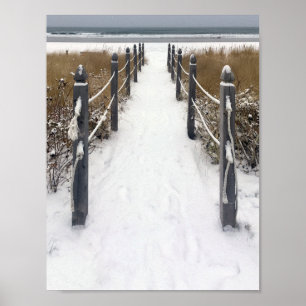 Poster plage du vieux verger promenade d'hiver