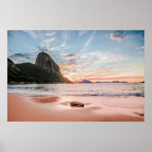 Poster Plage d'Urca à Rio de Janeiro, Brésil