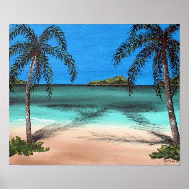 Poster Plage et Palms (Devant)