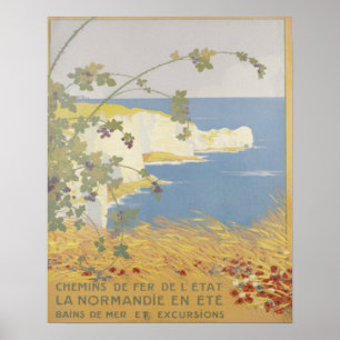Poster Plage France de la Normandie