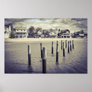 Poster Plage le Connecticut de Madison