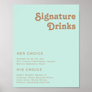 Poster Plage Retro   Signature Aqua Boissons Signale