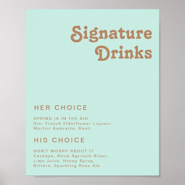 Poster Plage Retro | Signature Aqua Boissons Signale (Devant)